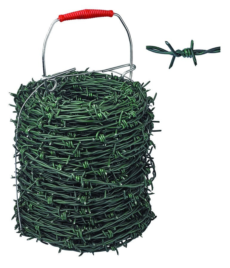 Filo Spinato Plastificato 50M Verde Ø2,1 mm Zincato PVC Recinzione Sicurezza VBS