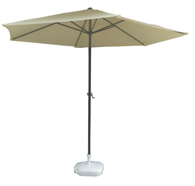 Ombrellone Giardino Tondo 3M Palo Ø38 Manovella Poliestere Beige 180 g/m² VBS