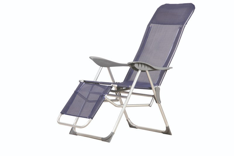 Sedia Reclinabile Alluminio BLU Sdraio Sole Relax Pieghevole 5 Posizioni VBS