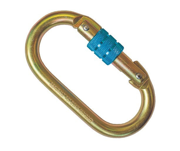 Moschettone Professionale Ovale Chiusura Filettata Acciaio a Vite EN362 25kN VBS