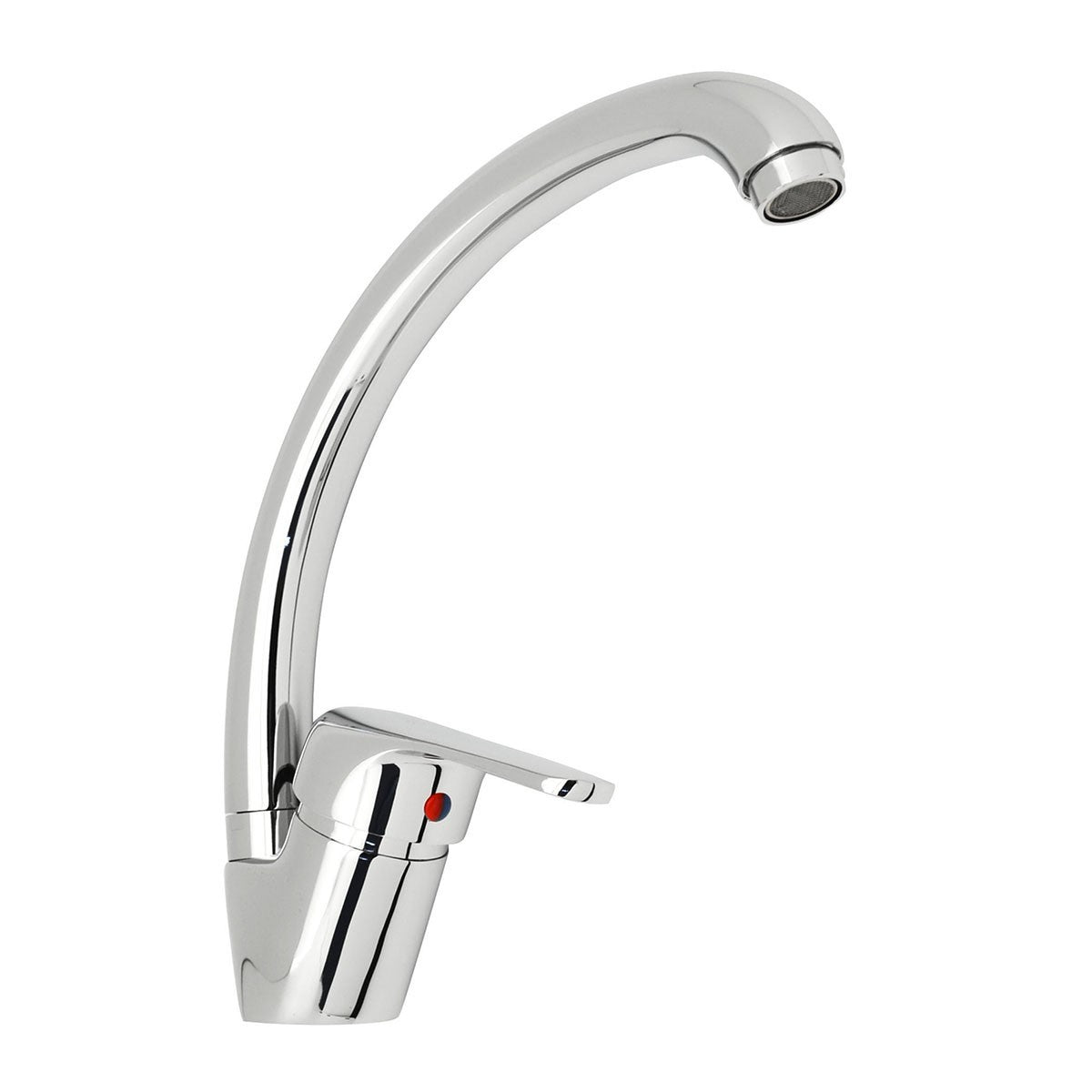 Rubinetto Cucina INES Canna Alta Girevole Moderno Miscelatore Lavello Cromo D.X