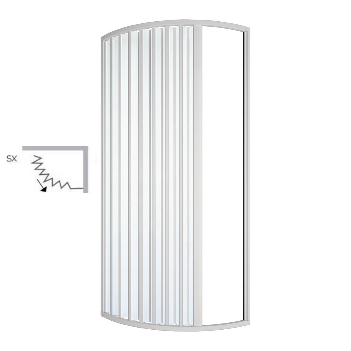 Cabina Box Doccia Pvc SEMI-CIRCOLARE Soffietto 70x90 Apertura Laterale SX o D.X