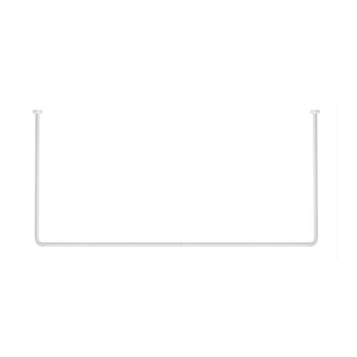 Bastone Tenda Angolare Vasca Da Bagno Asta in Alluminio 3 LATI 80x170x80 cm D.X