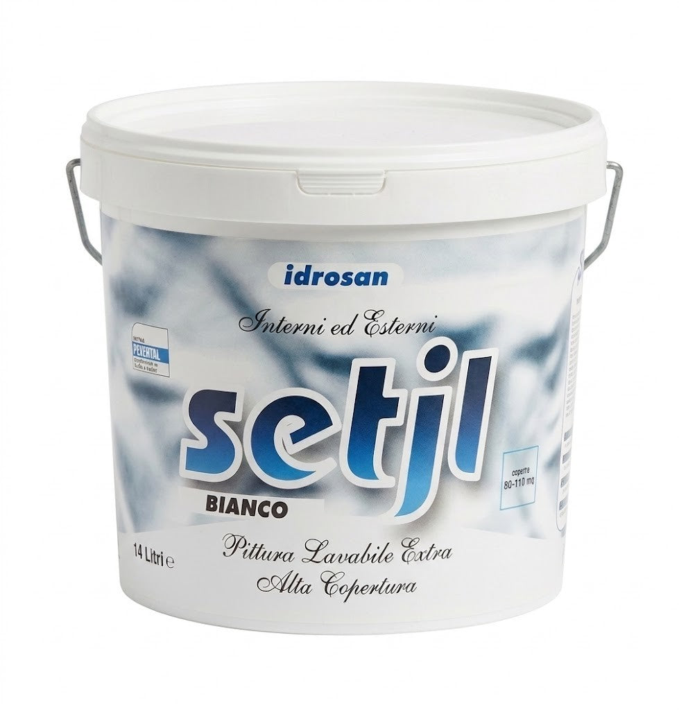 Pittura Lavabile Extra Coprente Alta Resa Interni Esterni Bianco Opaco SETJL I.D