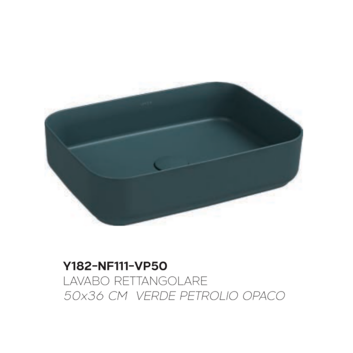 Lavabo Bagno Da Appoggio Rettangolare NYMO Ceramica Moderno Ultra Sottile D.X