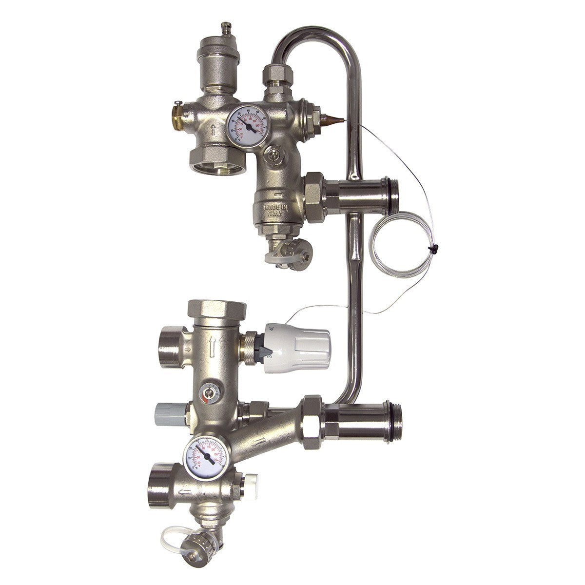 Gruppo Regolazione Pavimento Radiante Completo G1 130mm Testa Termostatica D.X