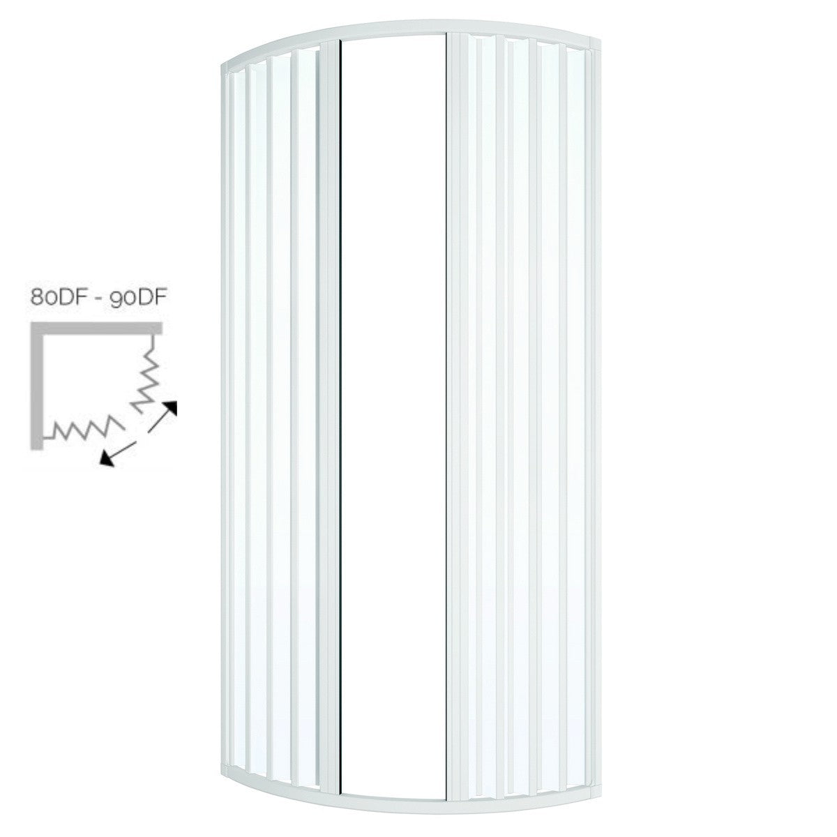 Cabina Box Doccia CIRCOLARE Pvc Apertura Soffietto Laterale R38 Centrale R55 D.X