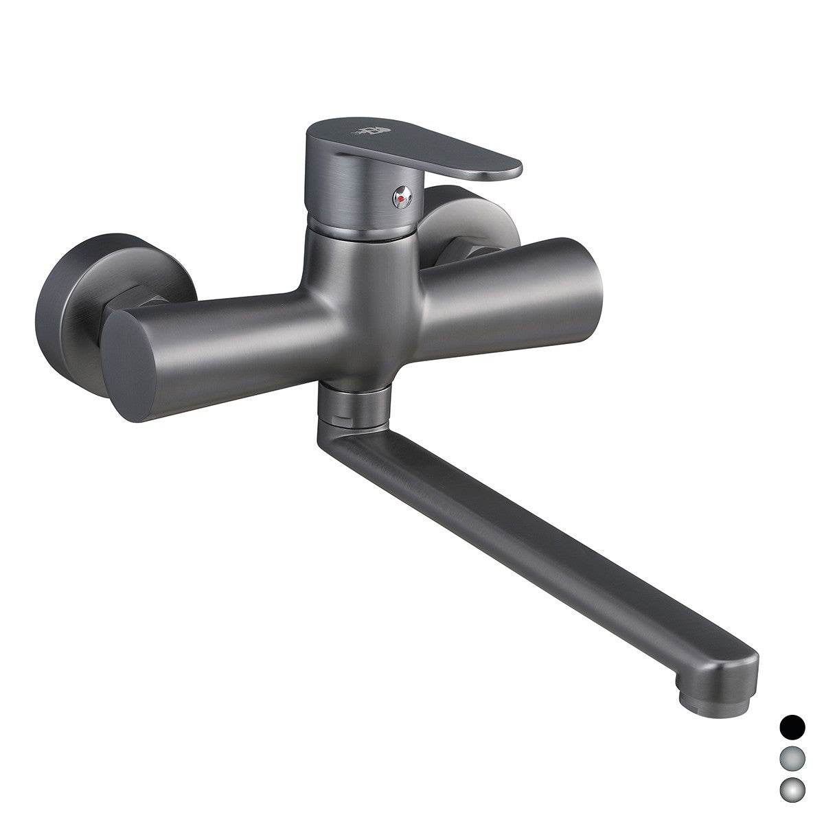 Rubinetto a Muro Miscelatore Lavello Cucina Moderno Cromato Nero Nichel D.X