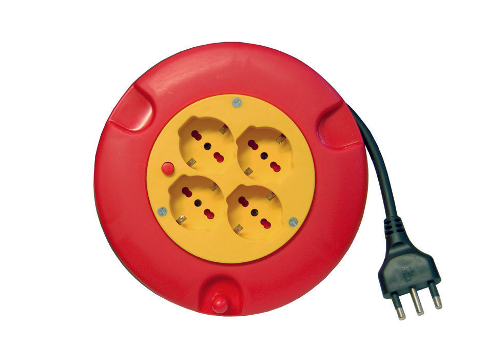 AVVOLGICAVO ELETTRICO 4 PRESE SCHUKO BIPASSO MT.5