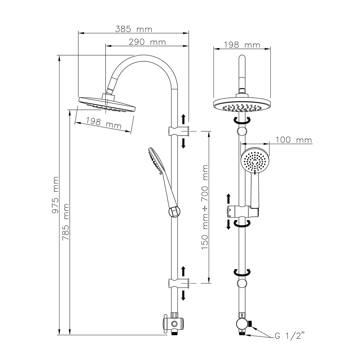 SALISCENDI COMBINATO ACCIAIO/ABS CROMO MOD. VOYAGER 1 GETTO