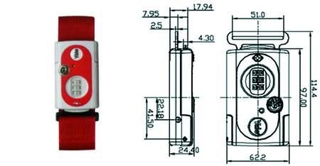 FASCIA PER VALIGE CON COMBINAZIONE E DISPOSITIVO "TSA" TL1 YALE