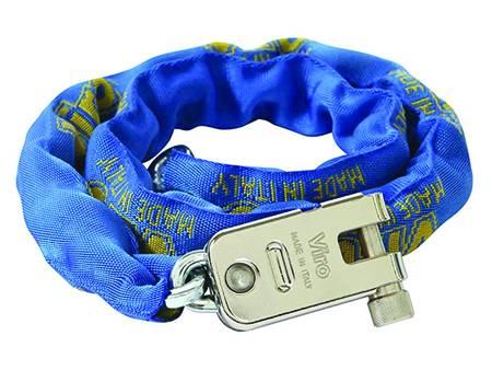 LUCCHETTO CORAZZATO VIRO MORSO CON CATENA QUADRA IN ACCIAIO SPECIALE CM 90