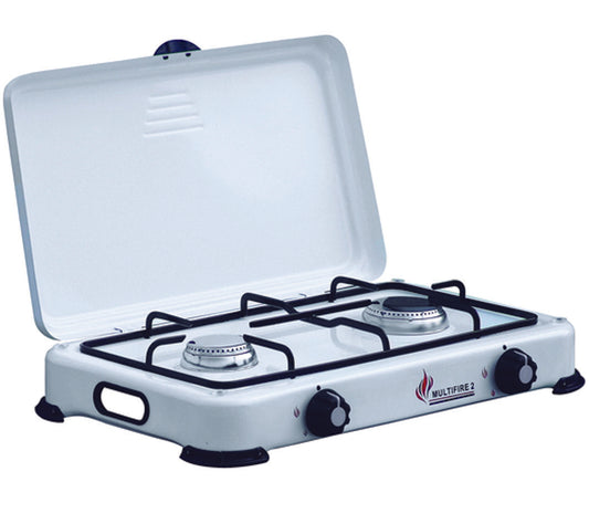 FORNELLO A GAS A 2 FUOCHI CON COPERCHIO