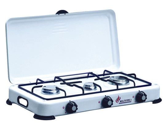 FORNELLO A GAS A 3 FUOCHI CON COPERCHIO