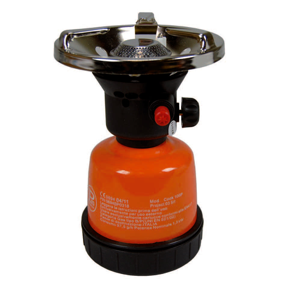 FORNELLINO GAS CAMPING IN METALLO ACCENSIONE PIEZO ELETTRICA