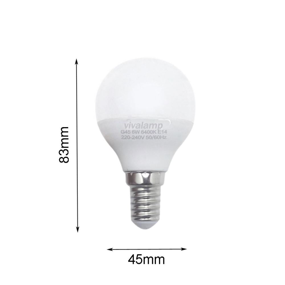 lampadina Led E14 6w miniglobo 220v passo attacco piccolo 3000 k