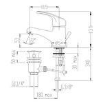 Miscelatore monocomando lavabo EDEN con scarico automatico FROMAC