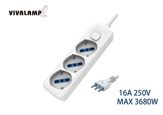 MULTIPRESA CIABATTA 3 POSTI  SCHUKO 10/16A Max3680W