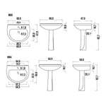 Lavabo Ceramica Bianco Lavello Vaso Bagno WC Bidet Colonna Cassetta LINPHA D.X