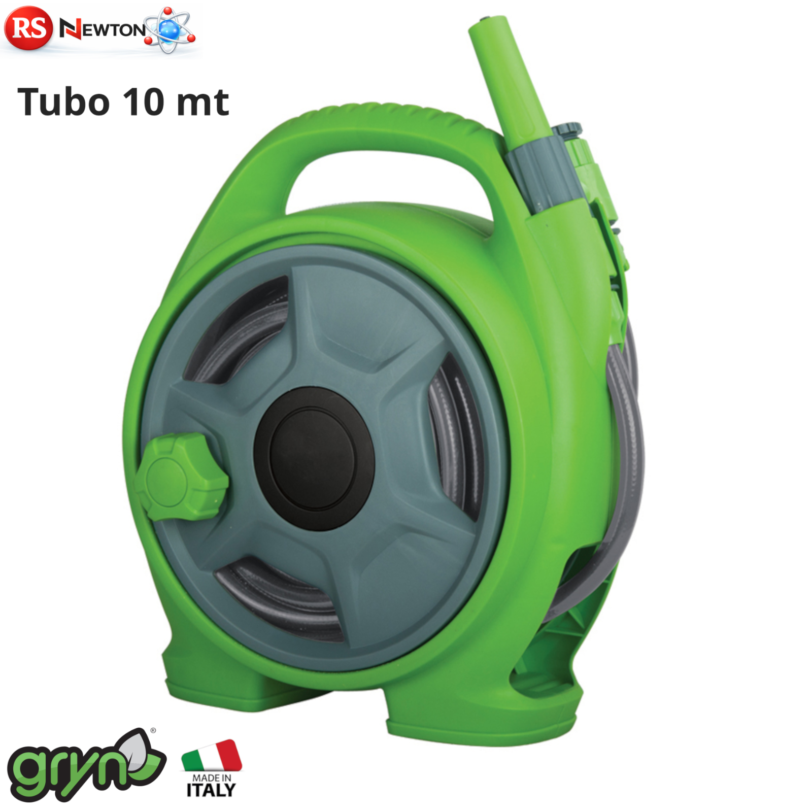 Avvolgitubo Portatile 11 mm con Tubo Irrigazione 10 Mt Lancia Regolabile D.X