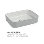 Lavabo Bagno Da Appoggio Rettangolare NYMO Ceramica Moderno Ultra Sottile D.X
