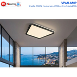 Plafoniera Soffitto LED Moderna Quadrata Nera 80W 48cm 7200 Lumen Moderna V.L