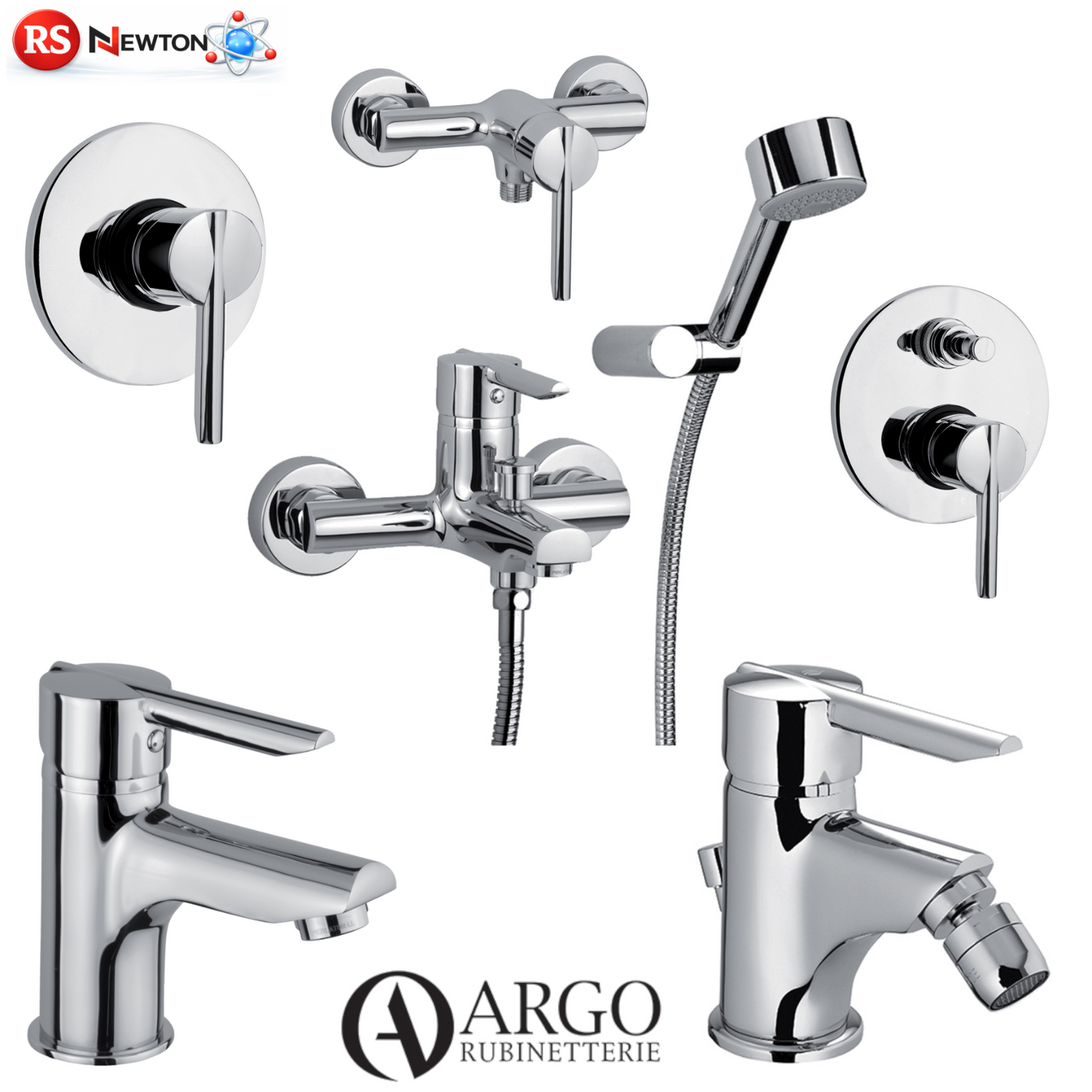 Rubinetto Bagno Miscelatore Lavabo Bidet Vasca Moderno Deviatore Doccia ARGO D.X