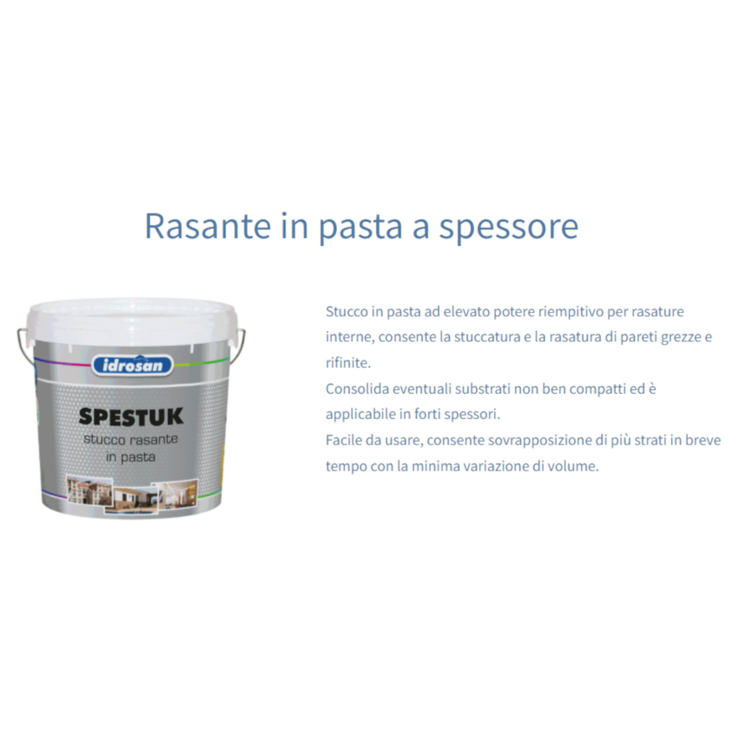 Stucco Bianco Opaco Alto Spessore Pronto Uso Per Interni 5 20 Kg Riempitivo I.D