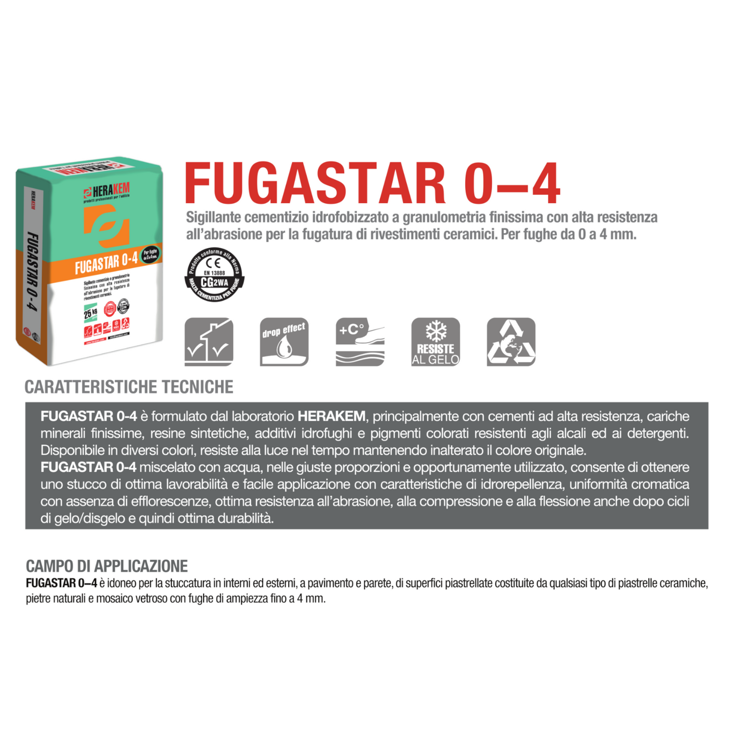 Stucco Fughe HERAKEM Cementizio 0-4mm Piastrelle Interno Esterno Idrorepellente