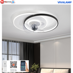 Plafoniera LED con Ventilatore 68W 55cm Dimmerabile Telecomando 3 Luci V.L