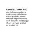 Barbecue a Carbone in Acciaio Griglia Ø 47 mm BBQ con Ruote 58x47xH.100 cm VBS