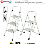 Sgabello Acciaio Pieghevole Salvaspazio 2 3 4 Gr 150Kg Antiscivolo Bianco VBS