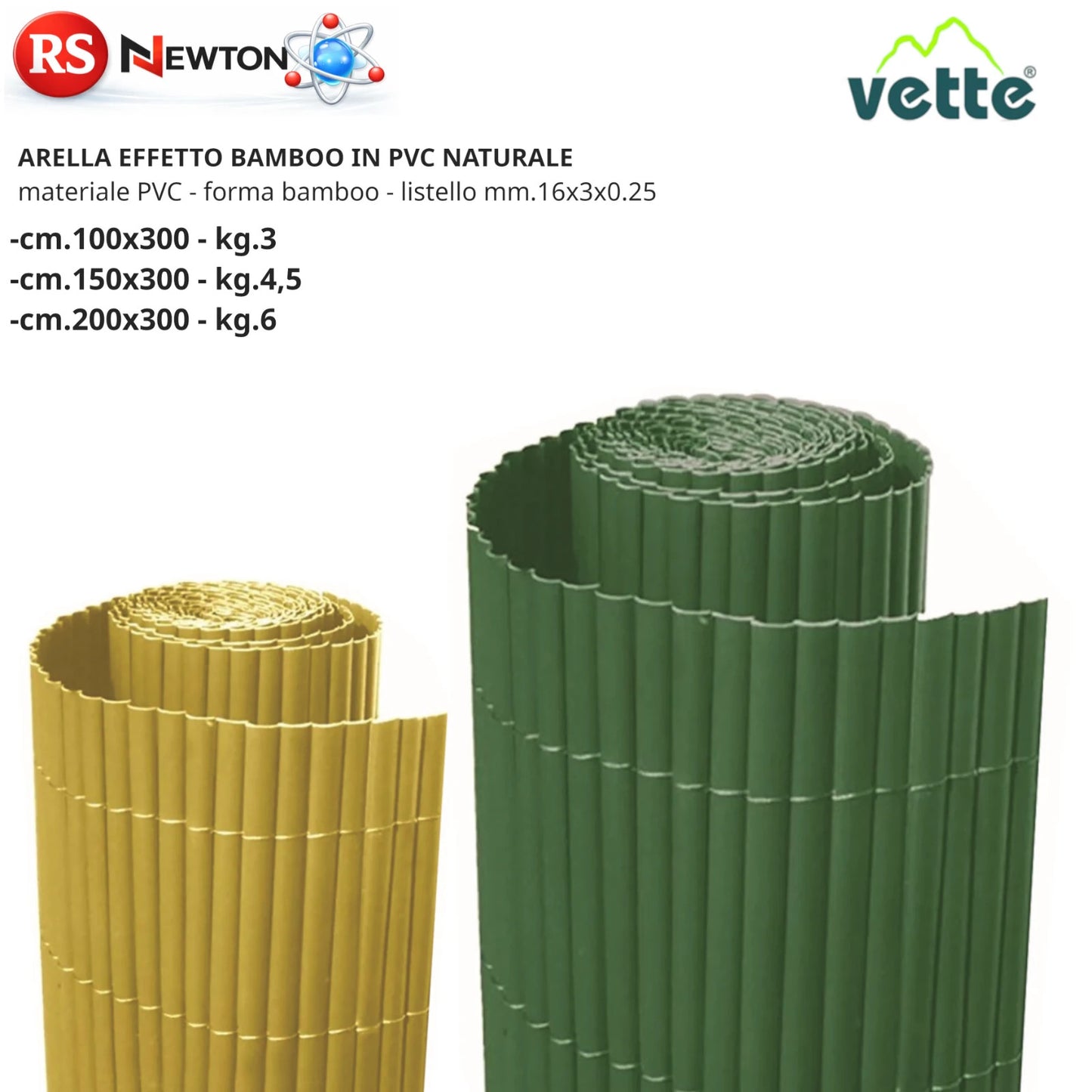 Arella Ombreggiante Effetto Bambu in PVC Canniccio Arelle Canne Frangivista G.F