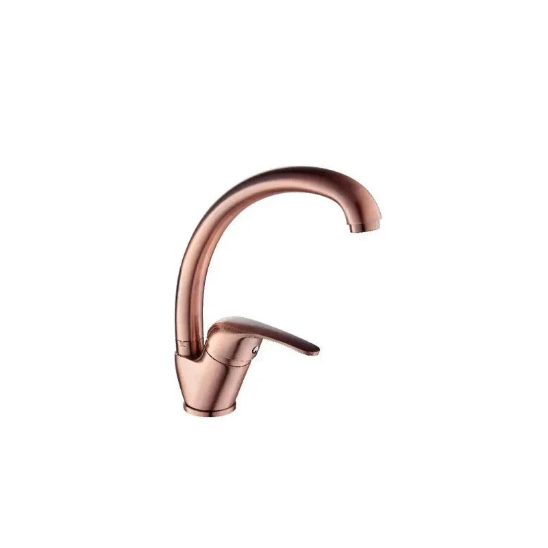 Rubinetto Lavello Cucina Canna Alta ECO FLOW Avena Satinato Oro Rame Bianco D.X