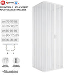 Cabina Box Doccia Quadrato PVC Apertura 3 Lati a Soffietto Chiusura Centrale D.X