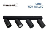 Portafaretto GU10 Applique Soffitto Parete Faretti a Incasso Bianco Nero LED V.L