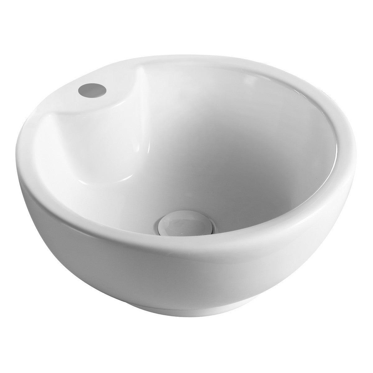 Lavabo Appoggio Rotondo Ø40 cm LINPHA in Ceramica con Troppo Pieno Moderno D.X
