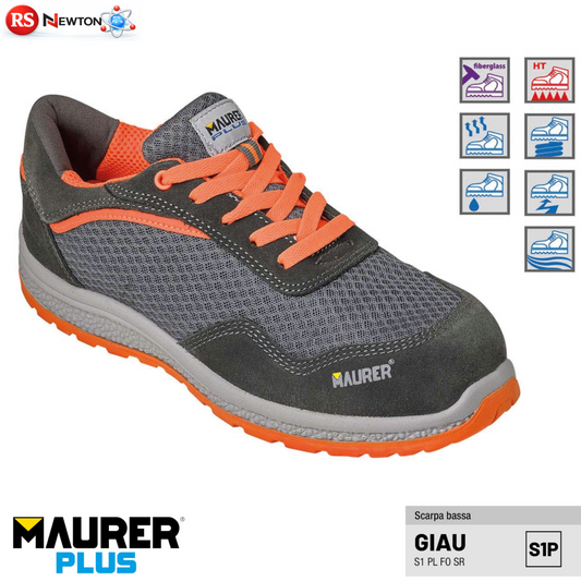 Scarpe Antinfortunistiche Maurer GIAU S1P Basse Pelle Scamosciata Scarpa VBS