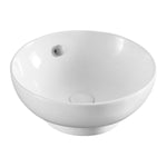 Lavabo Appoggio Bianco Ø41cm LINPHA in Ceramica con Troppo Pieno Moderno D.X