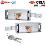 Coppia Serrature Laterale Serranda CISA Cilindro Fisso Tondo mm155x15x55h G.F