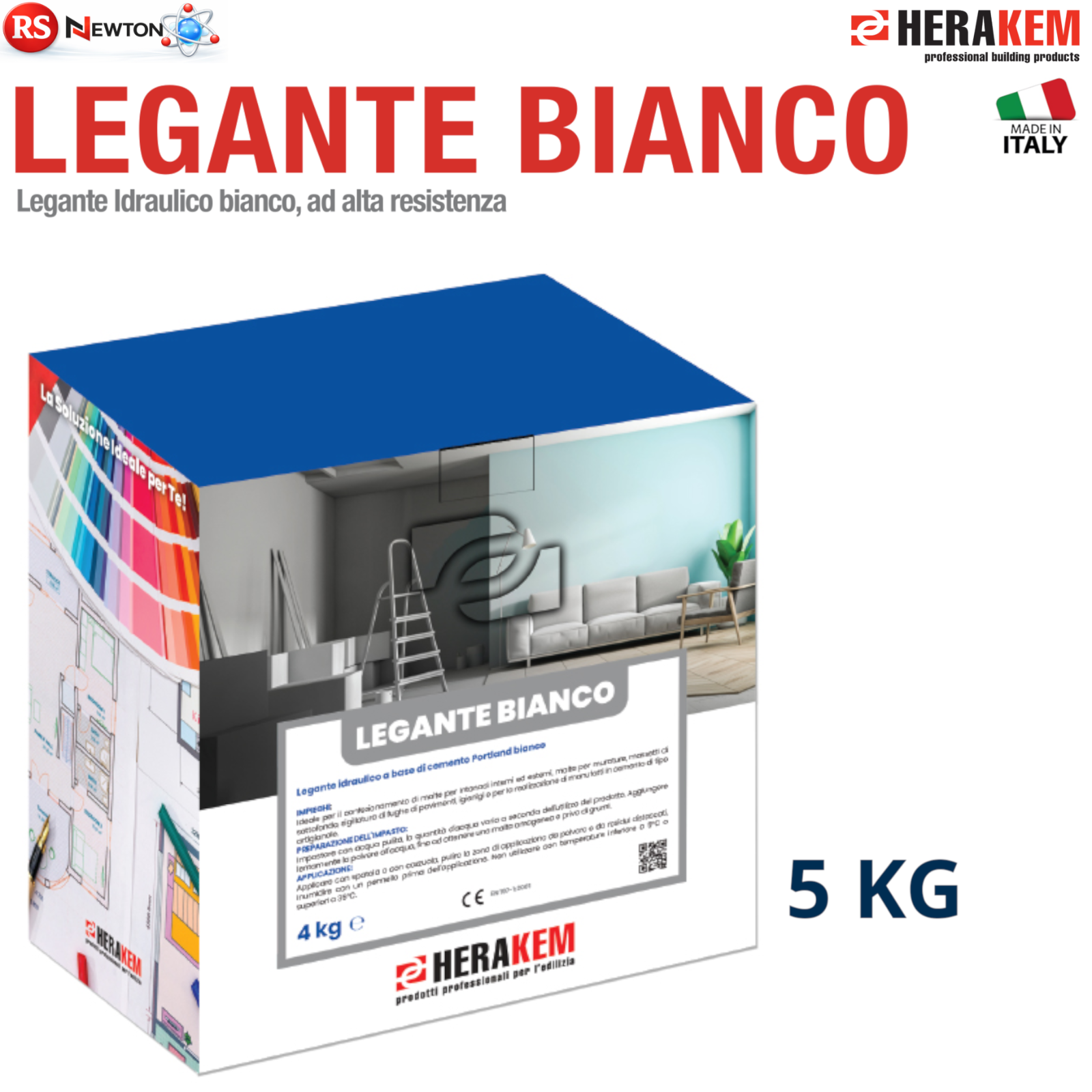 Cemento Bianco Portland LEGANTE BIANCO Malta Intonaco Muratura Massetti HERAKEM