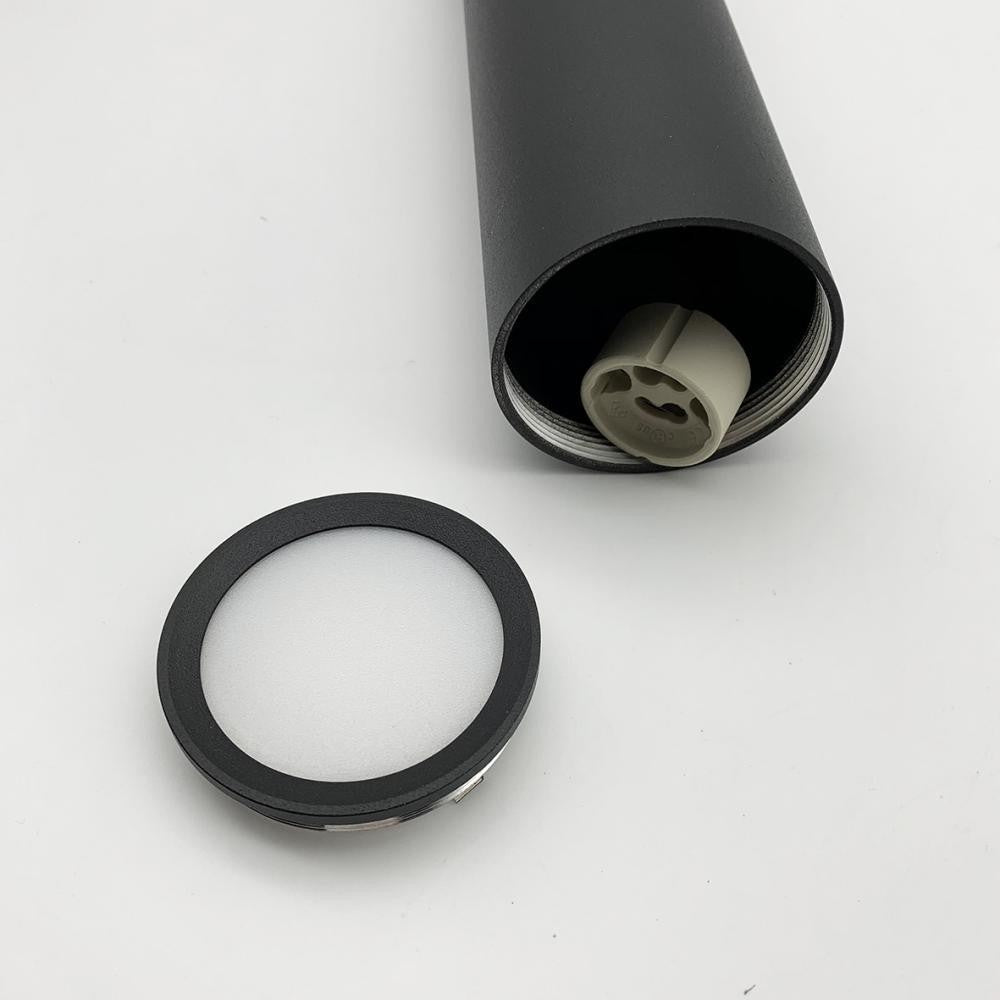 Lampada Sospesa GU10 30cm Moderna Cilindro Bianco Nero Lampadario a Faretto V.L