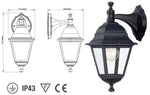 Lanterna Esterno Mini Bassa Nera Lampada Vintage Alluminio Giardino Parete VBS