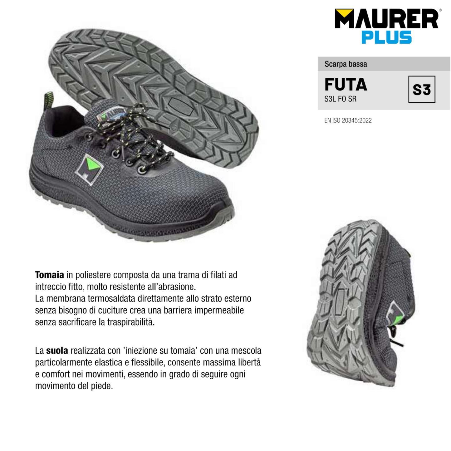 Scarpe Antinfortunistiche Basse Uomo MAURER FUTA Scarpa idropellente Puntale VBS