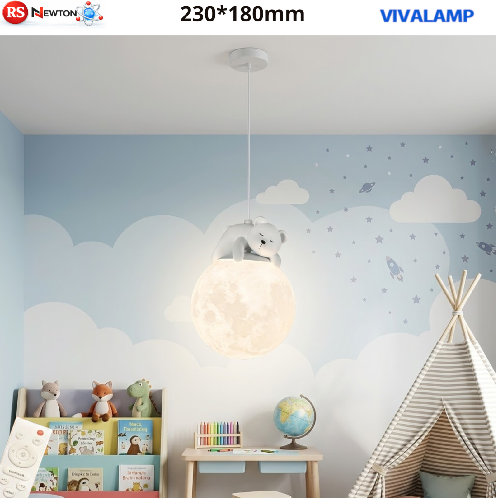 Lampadario Sopeso LUNA LED Dimmerabile 12W Bianco Lampada Cameratta Bambini V.L