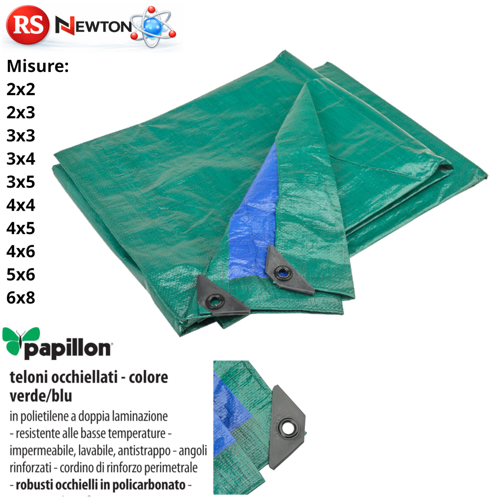 Copertura Telo Protezione Impermeabile Telone Copritutto Rinforzato 110 g/m² VBS