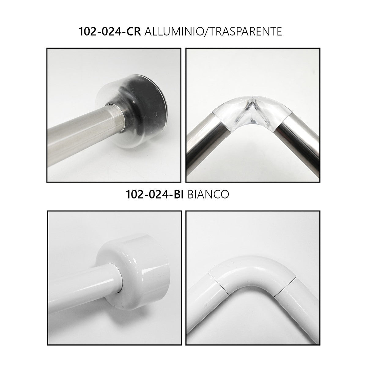 Bastone Per Tenda Doccia Vasca Bagno Universale Angolare Aste Cromo Bianco D.X