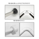 Bastone Per Tenda Doccia Vasca Bagno Universale Angolare Aste Cromo Bianco D.X