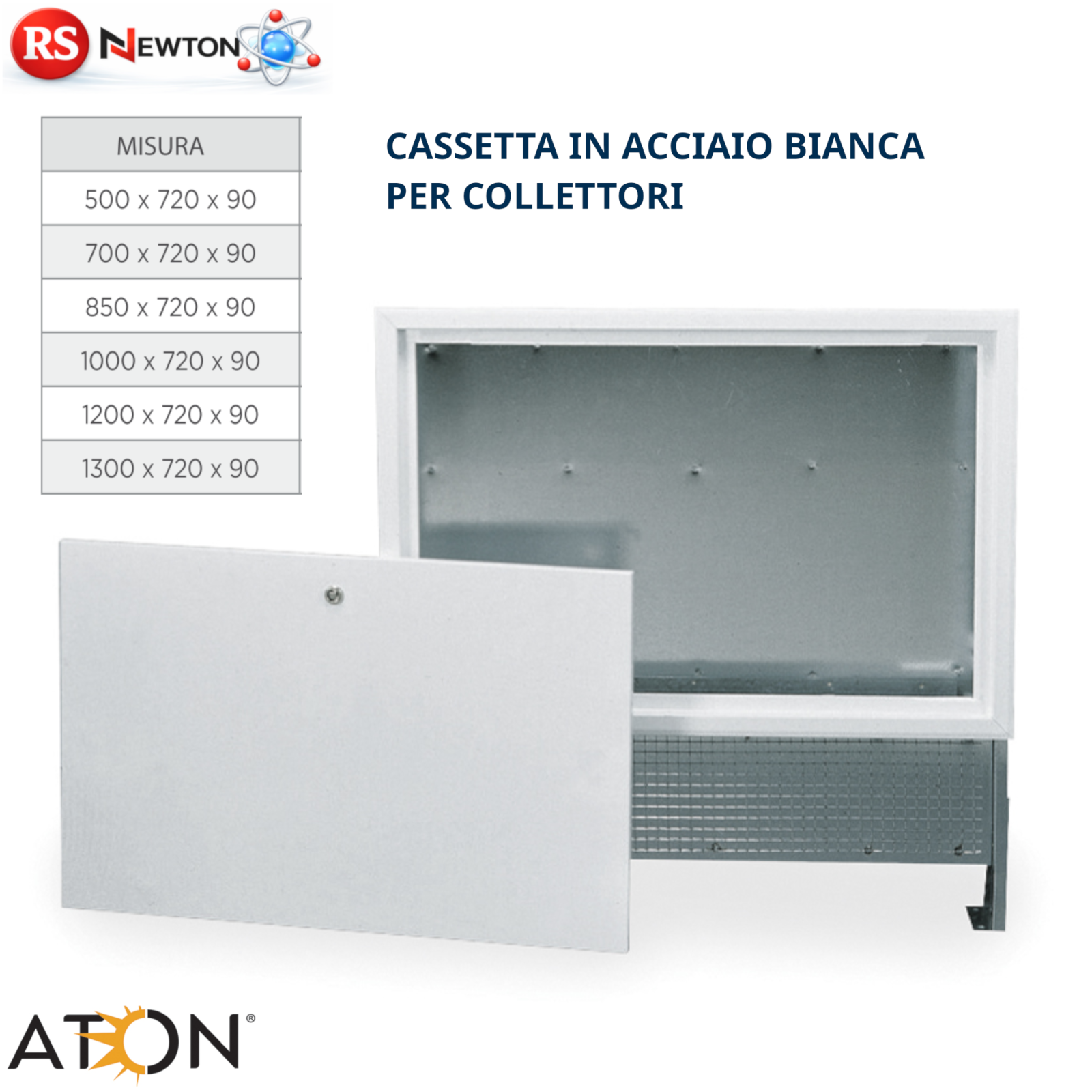 Cassetta Collettori Incasso a Muro ATON Acciaio Zincato Bianca 500-1300 mm D.X