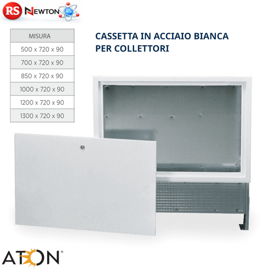 Cassetta Collettori Incasso a Muro ATON Acciaio Zincato Bianca 500-1300 mm D.X